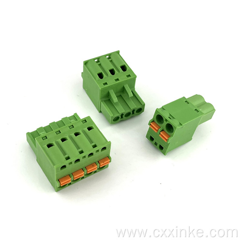 AWG 24 to 12 cable spring type pluggable male and female terminal block